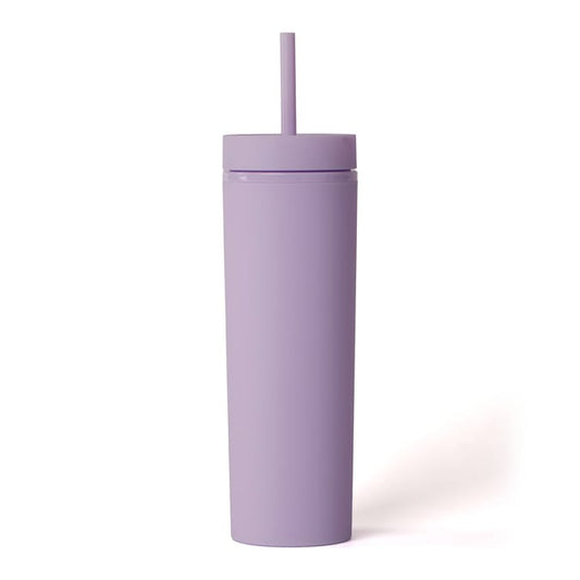 Hydrate Double Wall Bottle With Straw 480ml - Purple