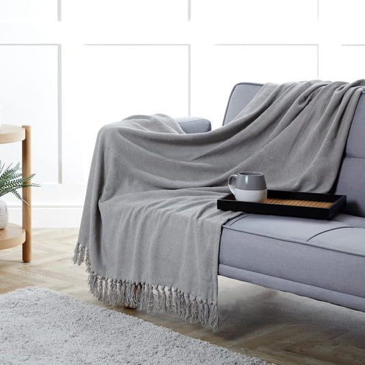 Cotton Throw - Grey