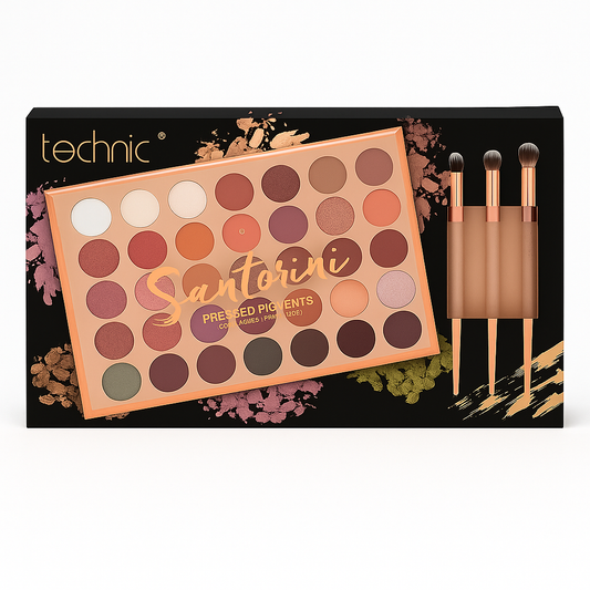 Technic Santorini Pressed Pigment Palette & Brush Set