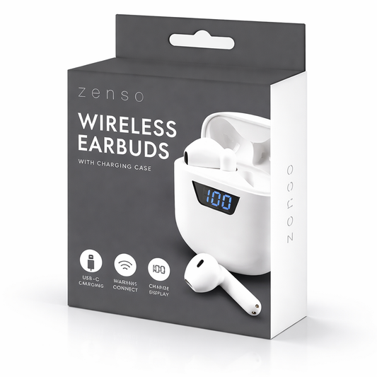 Zenso Wireless Earbuds with Digital Display Charging Case