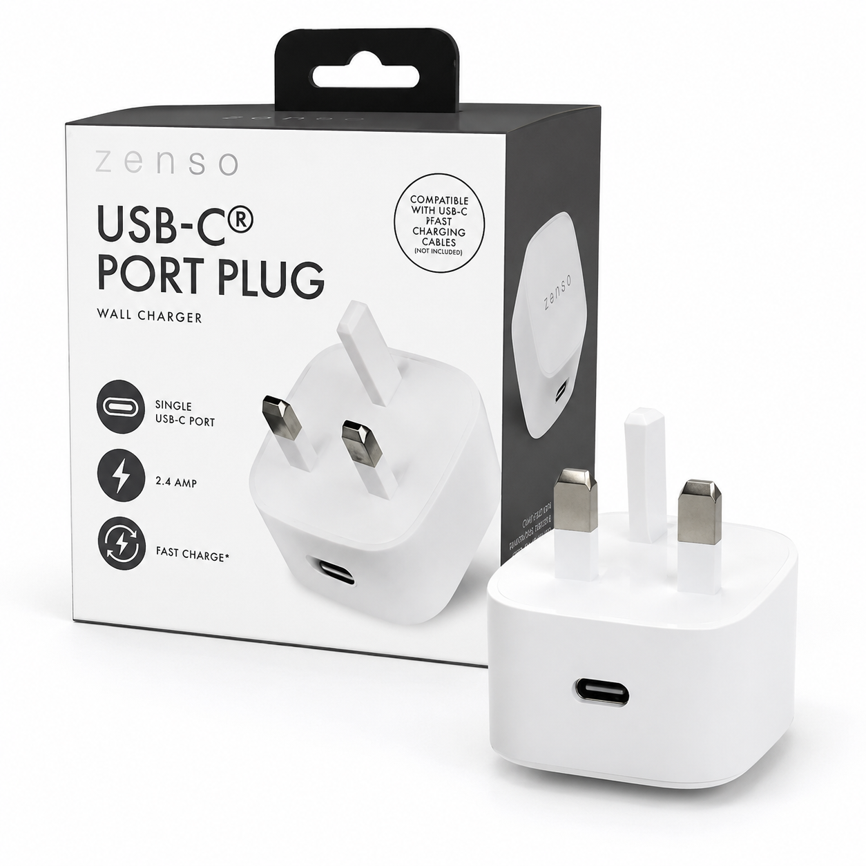 Zenso USB-C Wall Charger Plug – UK 3-Pin