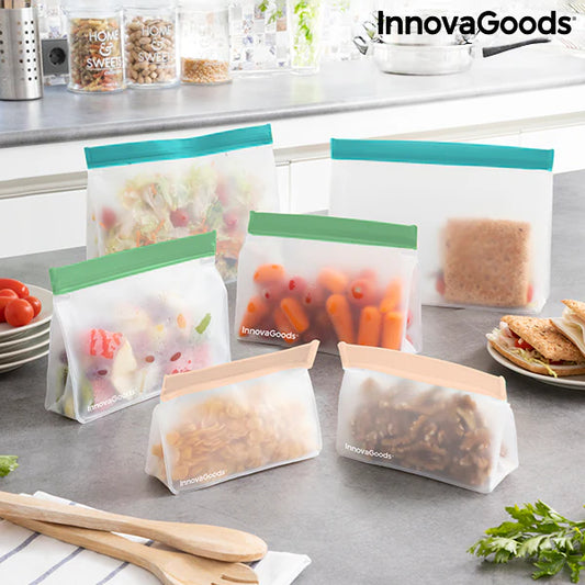 Set of Reusable Hermetically-sealed Bags -  6 Pieces