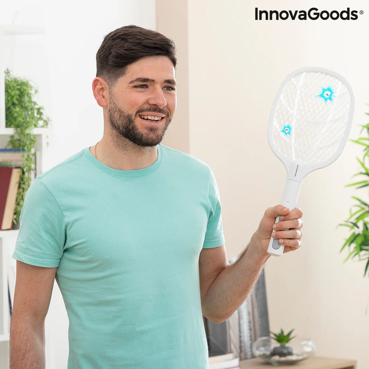 2-in-1 Rechargeable Insect Killing Racket with UV Light