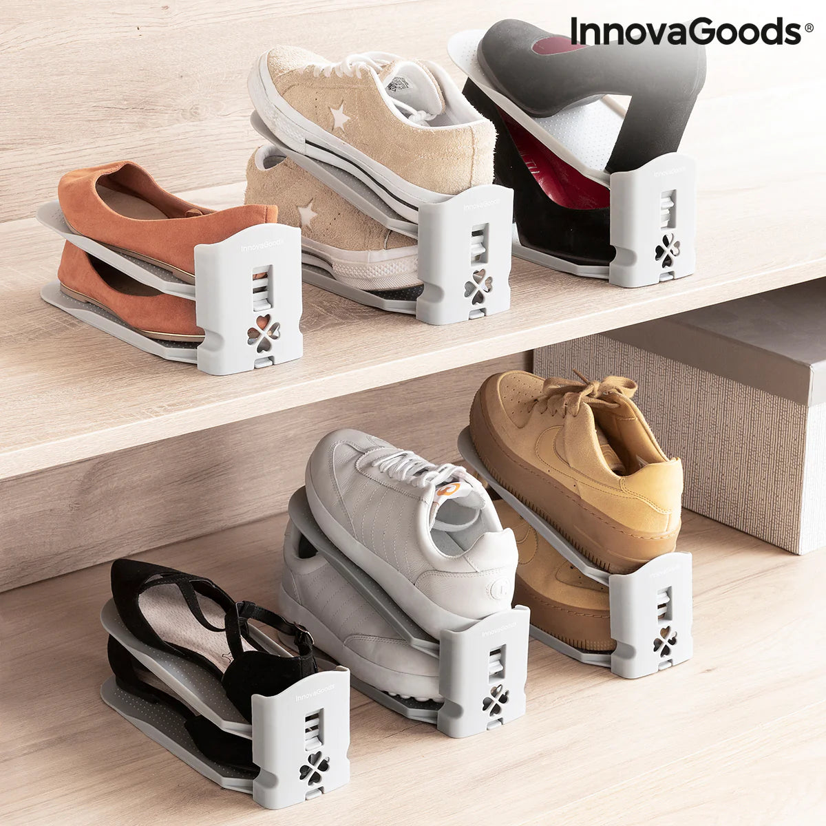 Adjustable Shoe Organiser - 6 Units