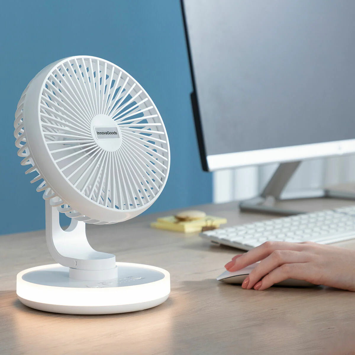 Rechargeable Desk Fan with LED