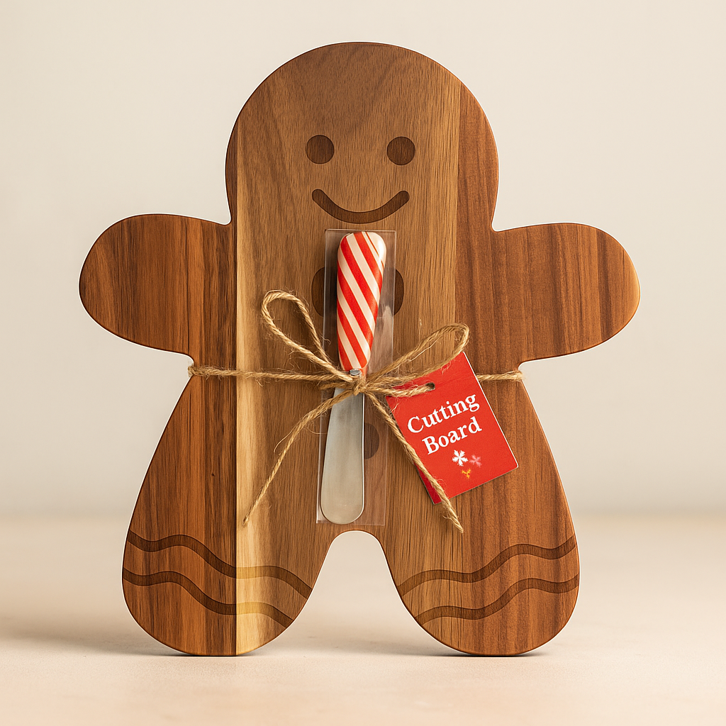Gingerbread Man Cutting Board & Knife