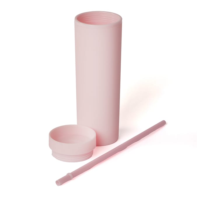 Hydrate Double Wall Bottle With Straw 480ml - Pink