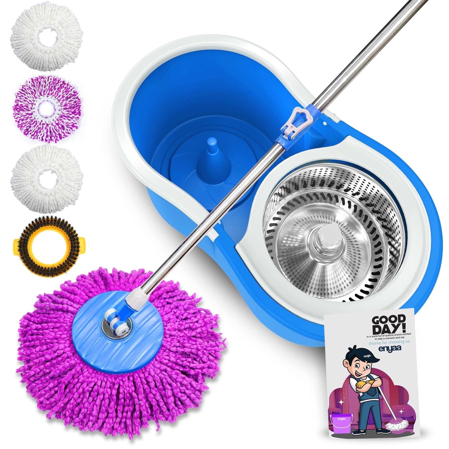 Enyaa Magic Spin Mop & Bucket - Blue