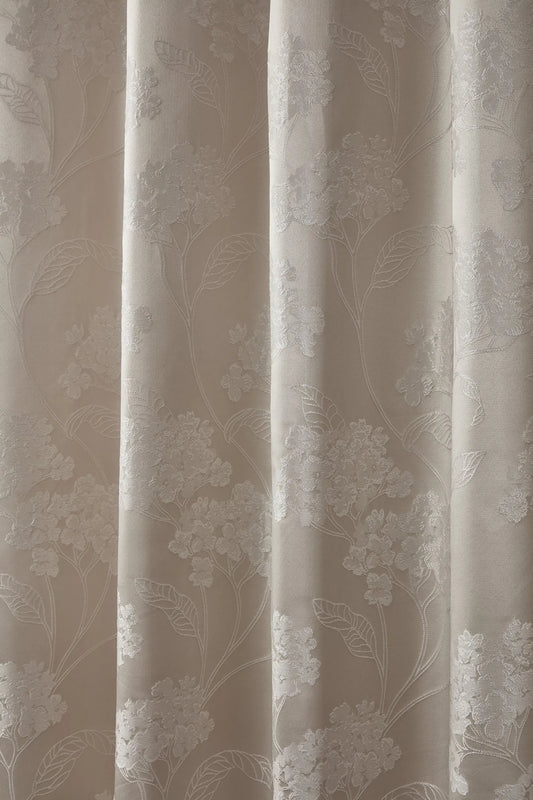 English Garden – Luxury Lined Eyelet Jacquard Curtains - Cream - Width 66 x Drop 90" (168 x 228cm)