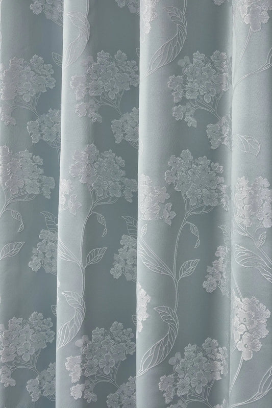 English Garden – Luxury Lined Eyelet Jacquard Curtains in Duck Egg - Width 66 x Drop 90" (168 x 228cm)