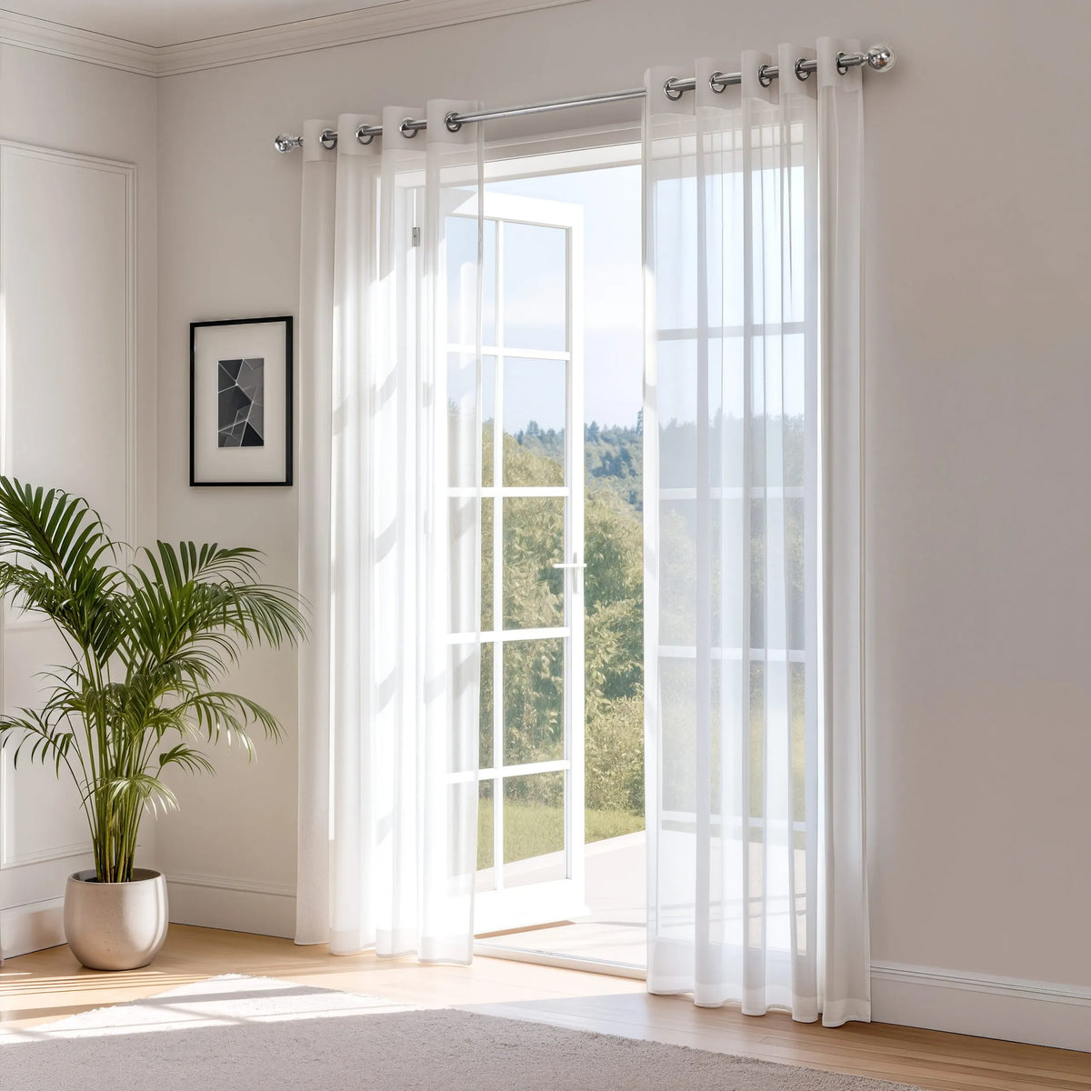 Sheer Eyelet Voile Panels - Width 55 x Drop 90" (140x228cm)