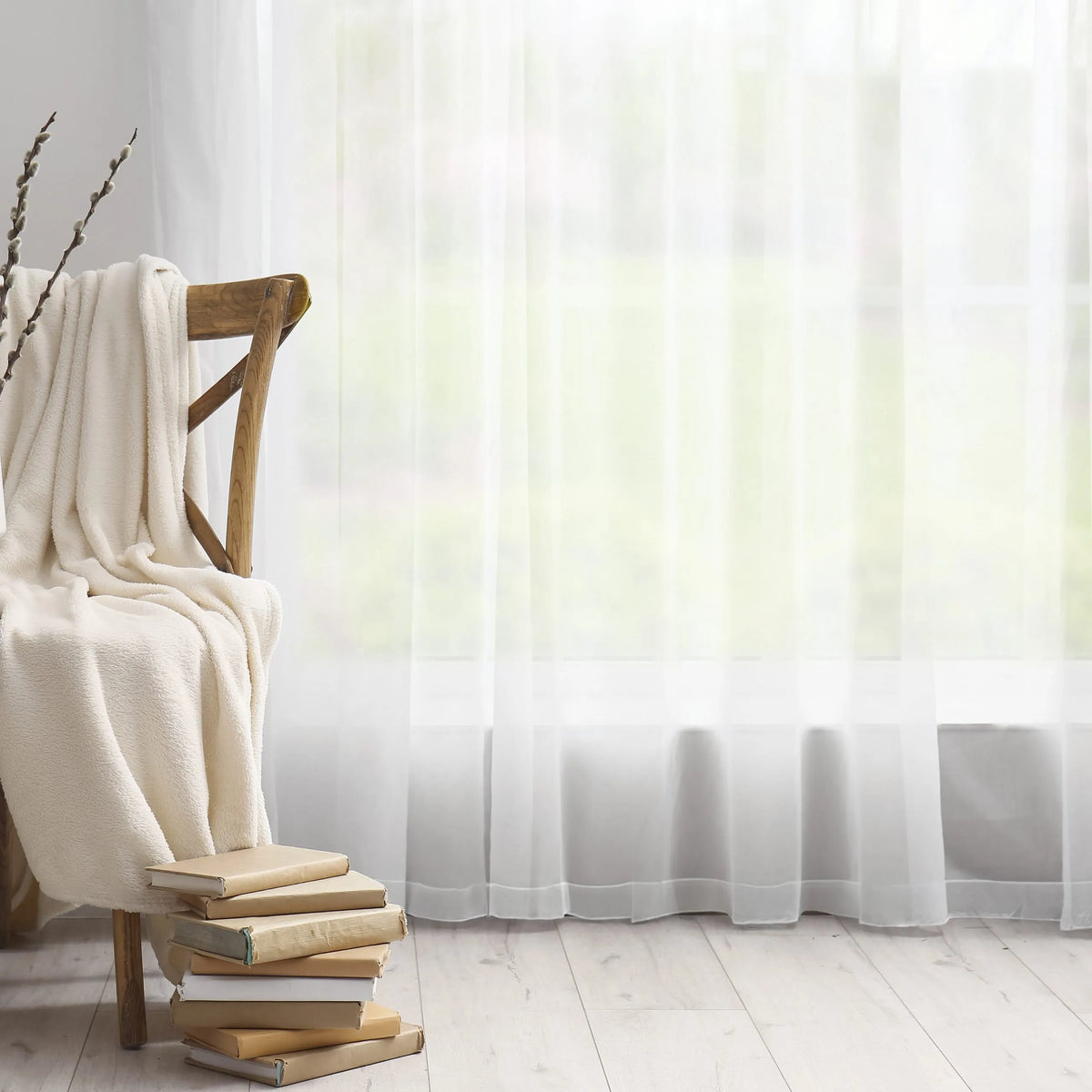 Sheer Eyelet Voile Panels - Width 55 x Drop 90" (140x228cm)