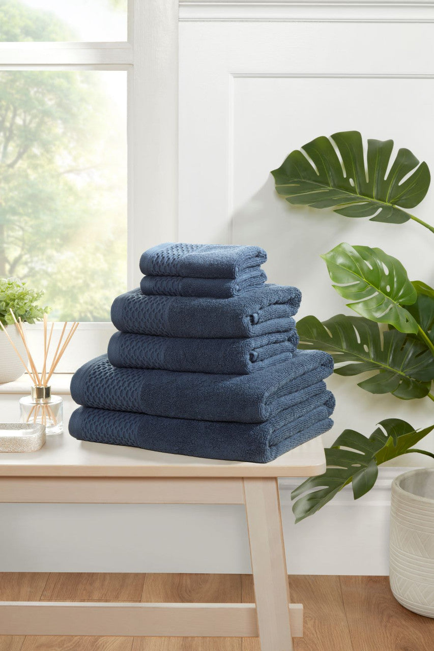 Elements Eden Weave - 6 Piece Towel Bale - Blue