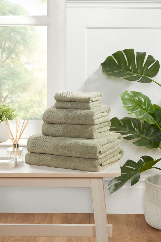 Elements Eden Weave - 6 Piece Towel Bale - Olive