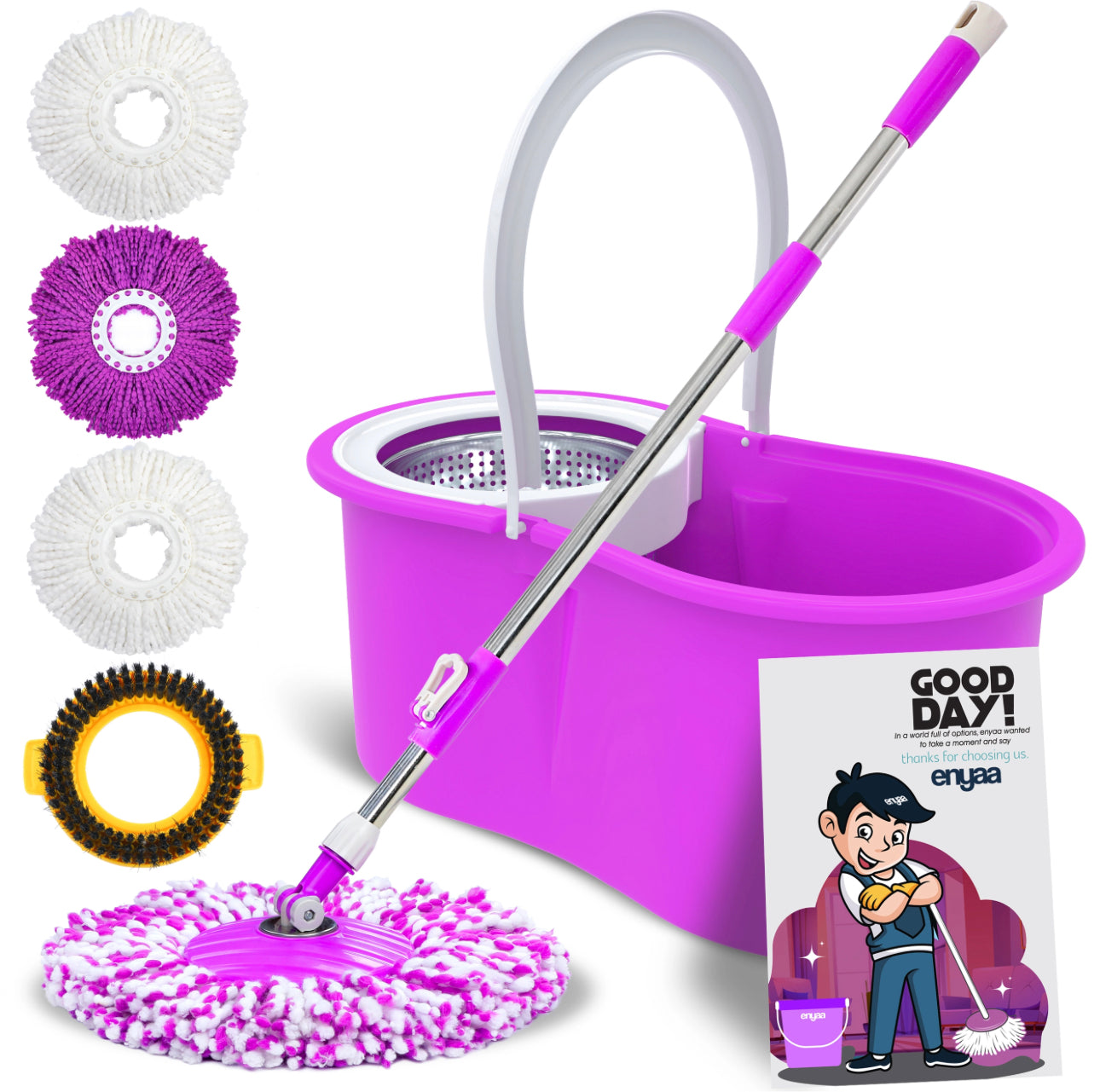 Enyaa Magic Spin Mop & Bucket - Purple