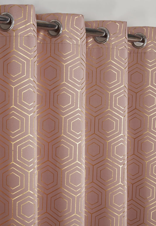 Element Woven Thermal Blackout Eyelet Curtains - Blush Pink - Width 66 x Drop 90" (168 x 228cm)