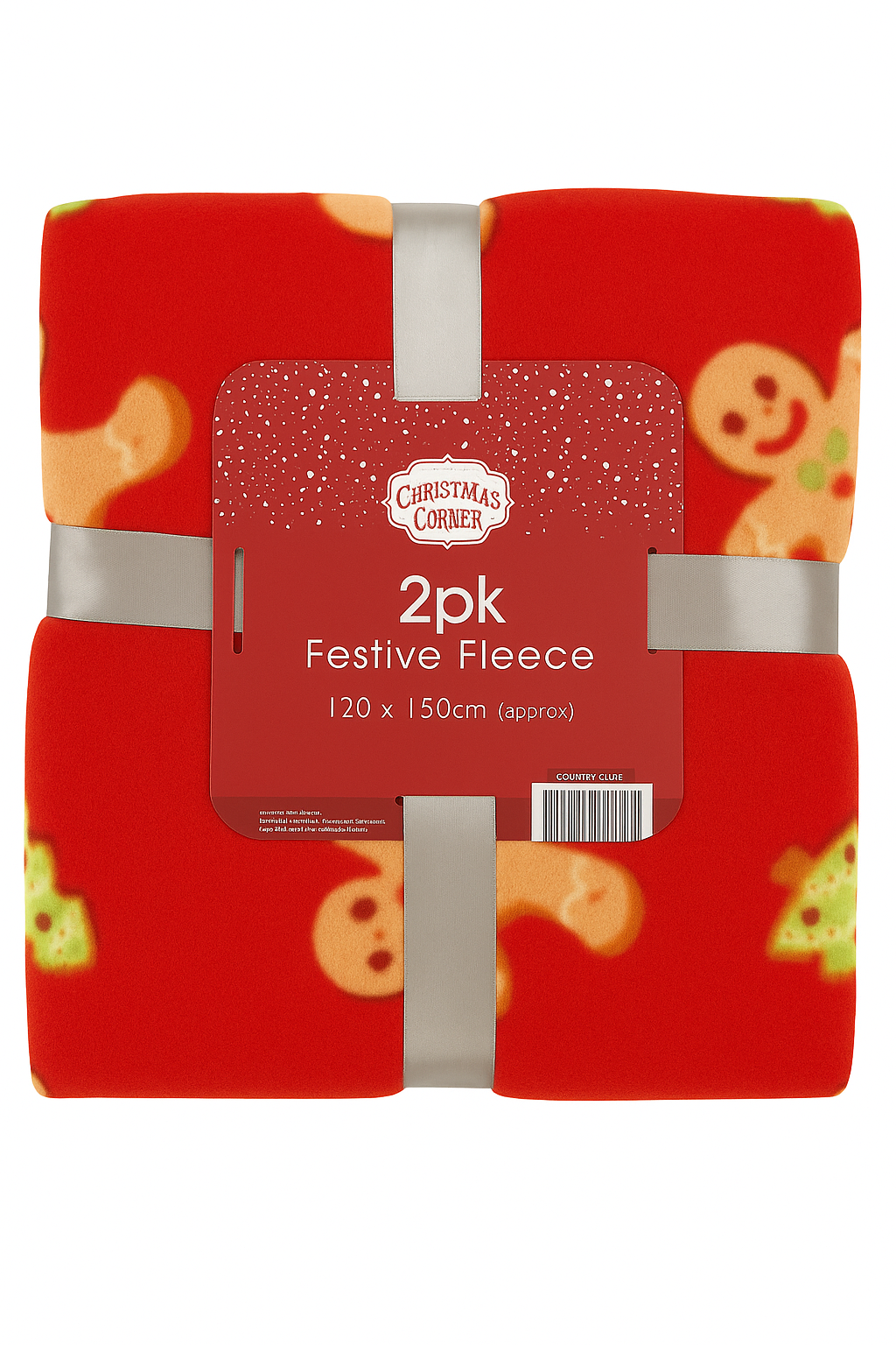 2 Pack Festive Gingerbread Fleece Blankets