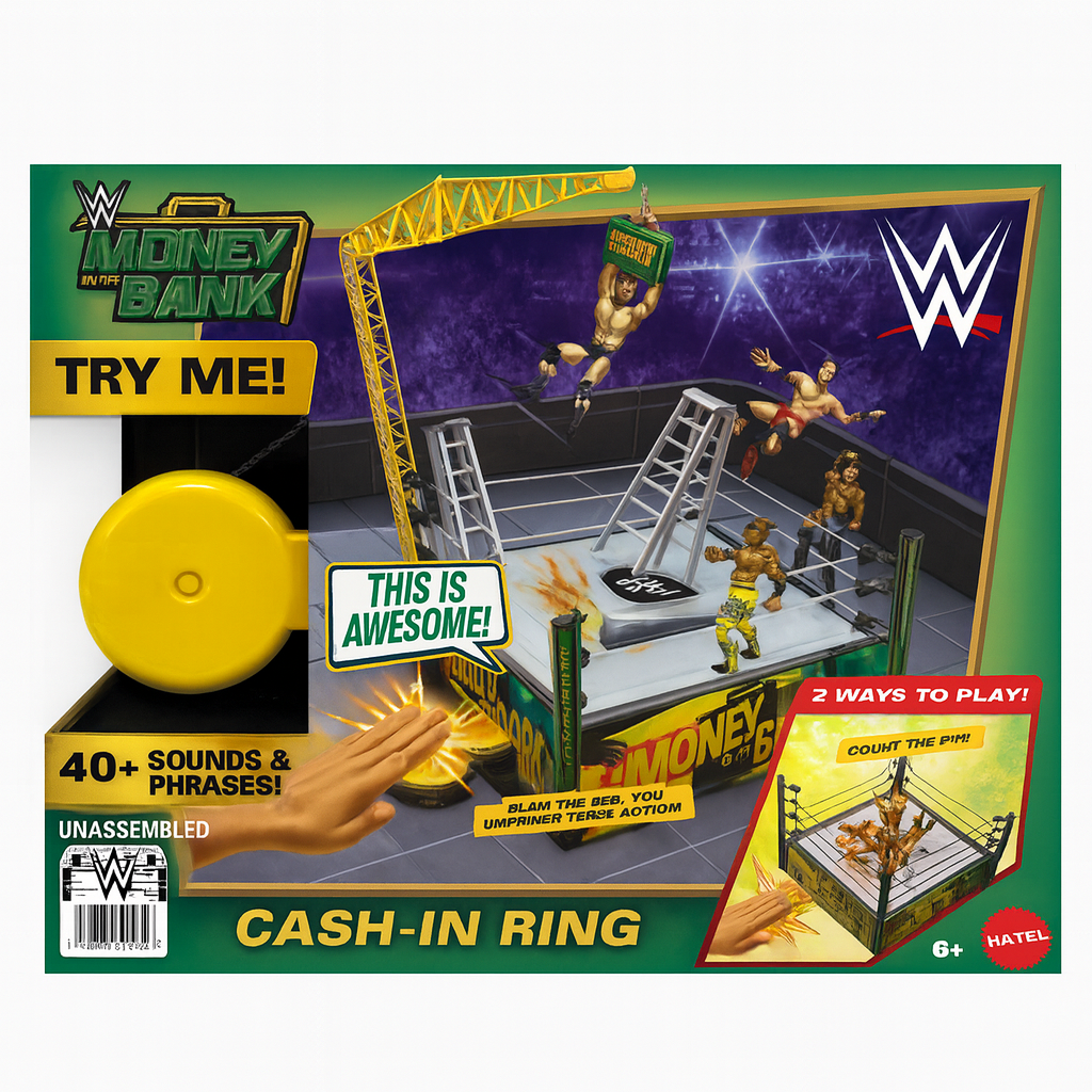 WWE Money in the Bank Cash-In Ring Playset – 40+ Sounds & Phrases