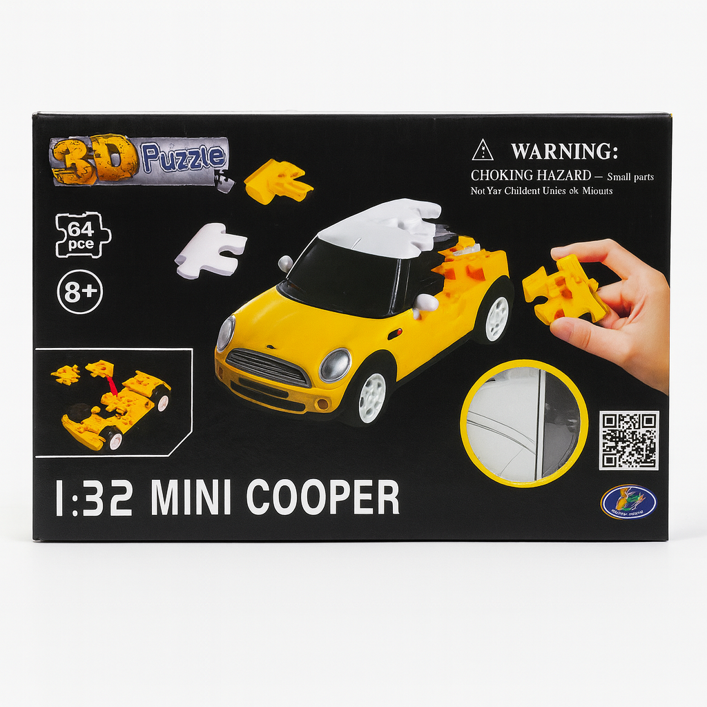 3D Puzzle – 1:32 Mini Cooper (64 Pieces)