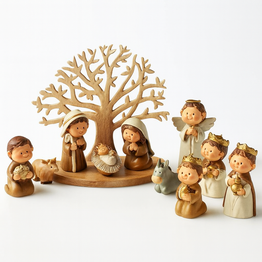 Tree Of Life Nativity Scene - 10 Figures