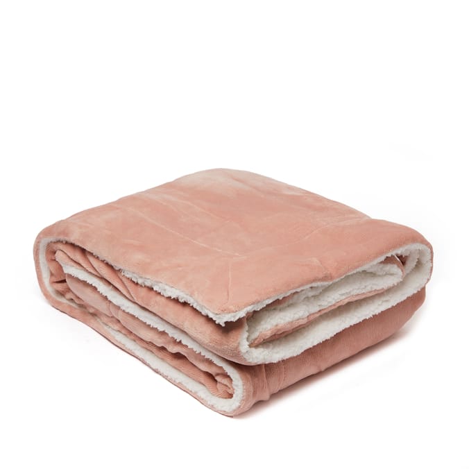 Large Flannel Sheepa Fleece Throw - Pink