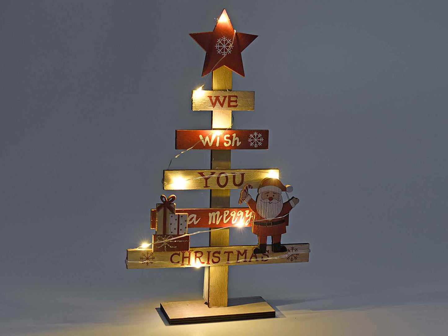 Wooden Christmas Tree With Led Lights