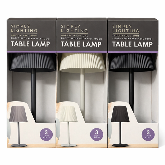 Ribbed Wireless Rechargeable Touch Table Lamp
