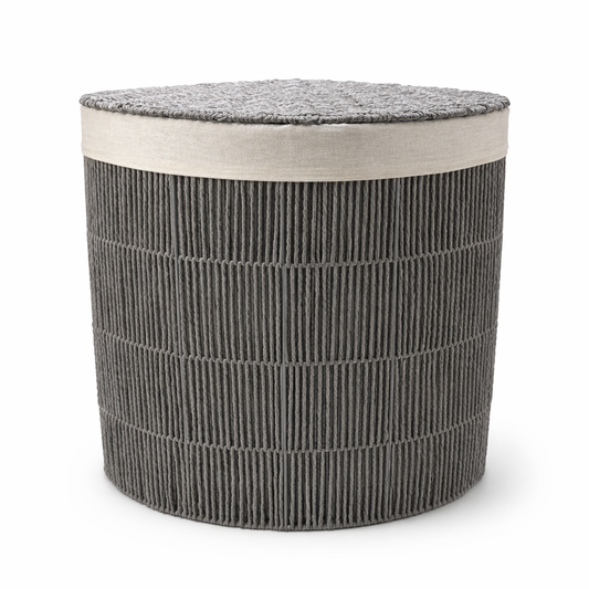 Woven Corner Laundry Basket – Grey