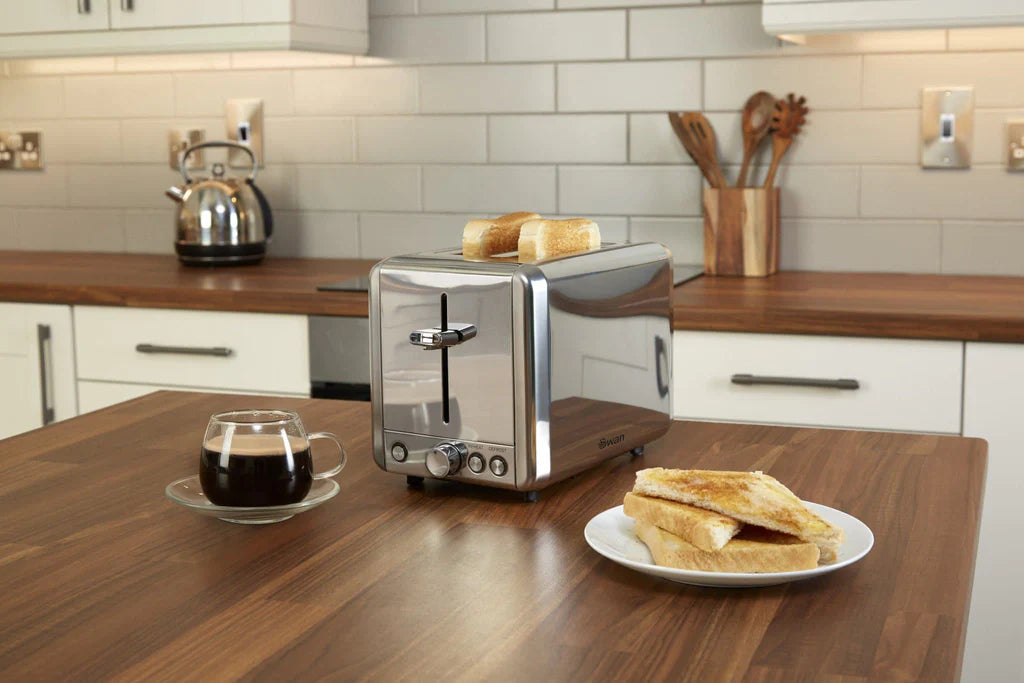 Swan 2 Slice Polished Stainless Steel Toaster