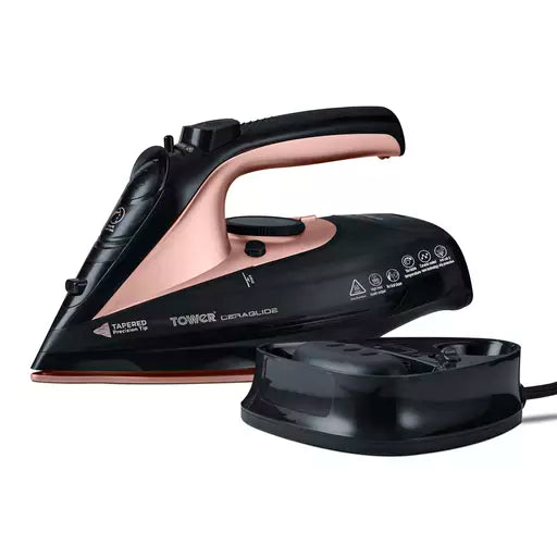 TOWER T22008RG Cordless Steam Iron - Black & Rose Gold