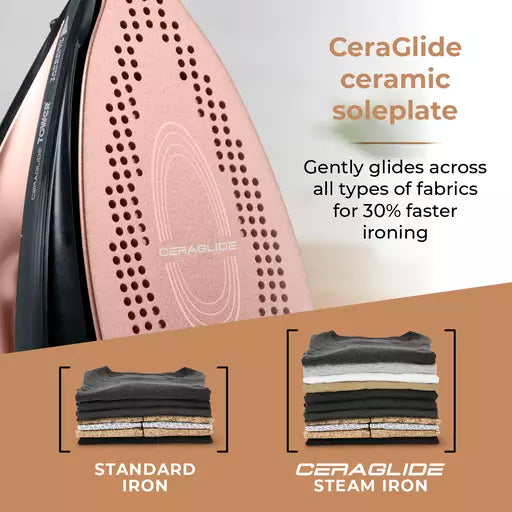 TOWER T22008RG Cordless Steam Iron - Black & Rose Gold