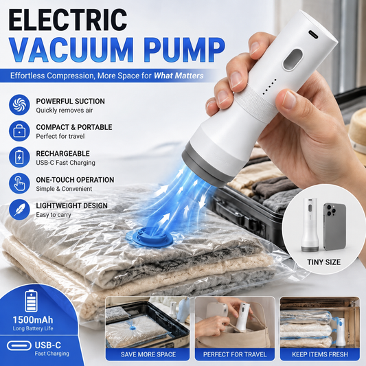 Rechargeable Electric Vacuum Pump for Storage Bags – USB-C
