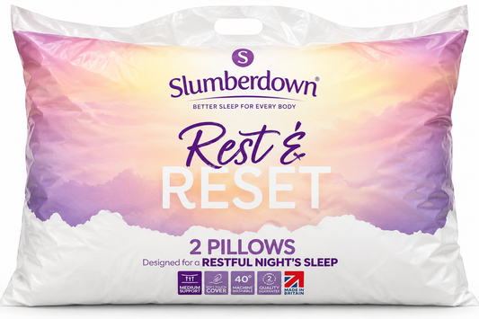 Slumberdown Rest & Reset Medium Support Pillows – Pack of 2