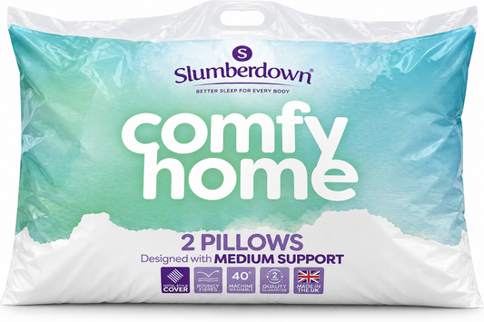 Slumberdown Comfy Home Medium Support Pillows – Pack of 2
