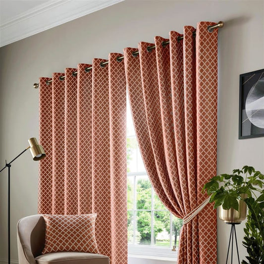 Cotswold Fully Lined Curtains - 90x90 - Tiebacks Included