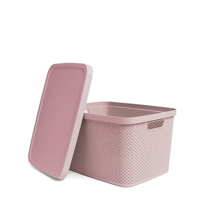Diamond Storage Box With Lid - Pink