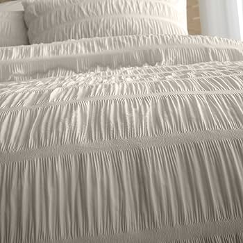 Catherine Lansfield Seersucker Natural Duvet Set
