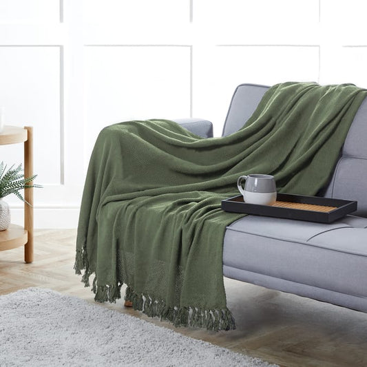 Cotton Throw - Light Sage