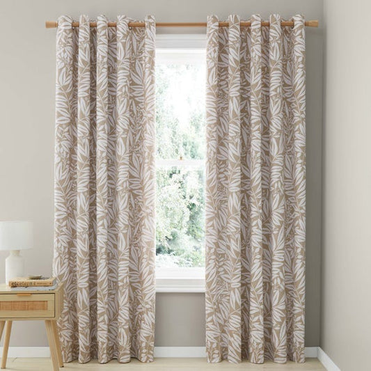 Catherine Lansfield So Soft Sorrel Leaf Reversible Curtains - 168x229cm