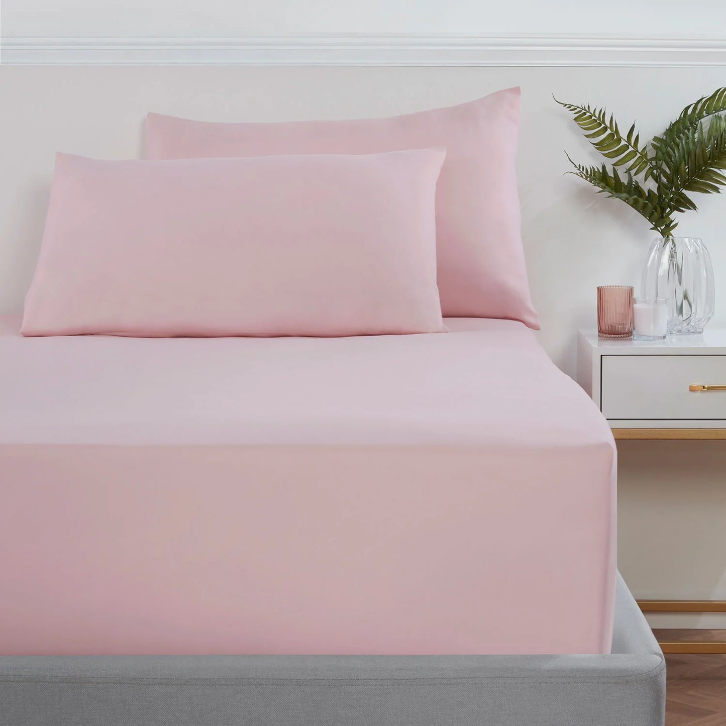 Percale Extra Deep Fitted Sheet (40cm) - Pink