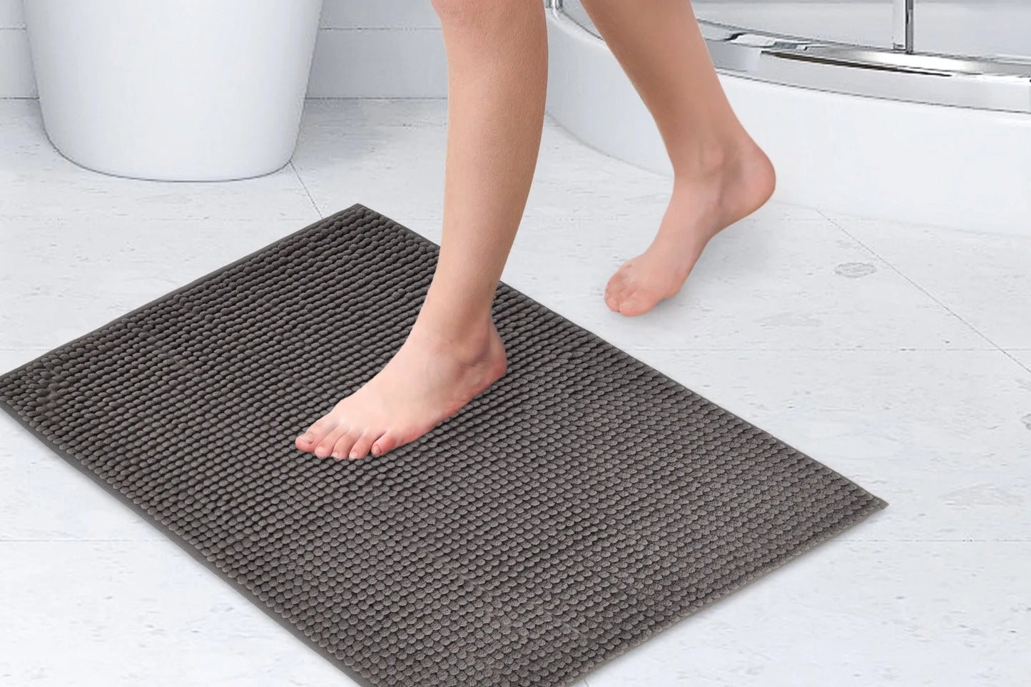 Soft Touch Non Slip Bathroom Rug - Charcoal