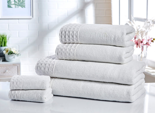 Belle Maison - Egyptian Combed Cotton - 6 Piece Towel Bale - White