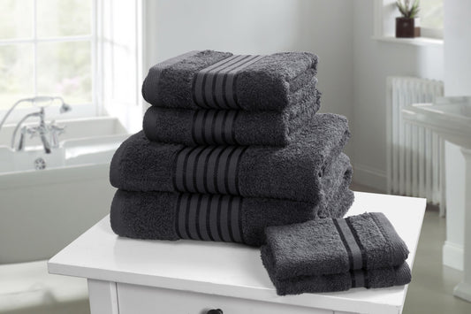 Luxury Feel 6 Piece Towel Bale - Charcoal