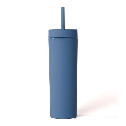 Hydrate Double Wall Bottle With Straw 480ml - Blue