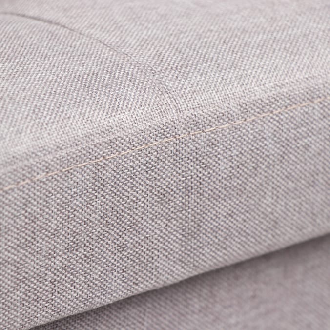 Large Poly Linen Ottoman - Light Grey