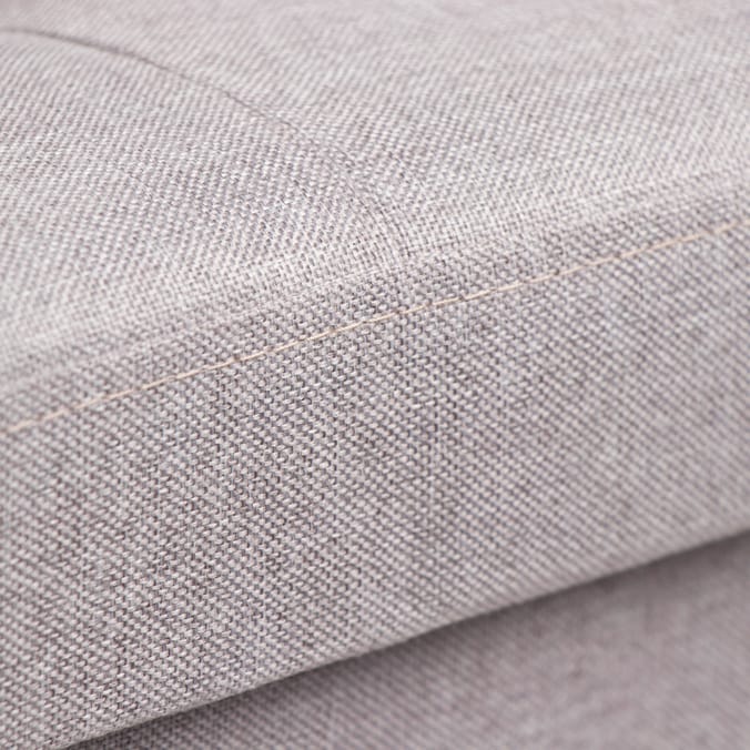 Large Poly Linen Ottoman - Light Grey
