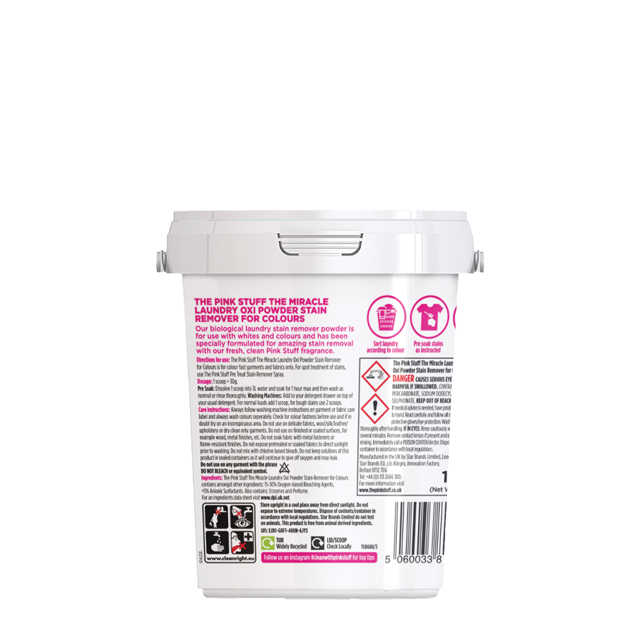 The Pink Stuff - Miracle Laundry Oxi Powder Stain Remover for Colours