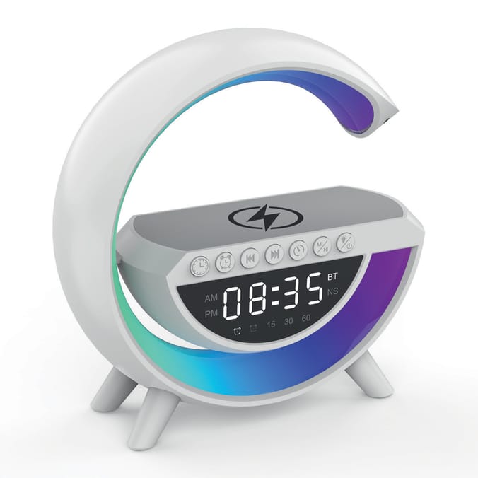 Rechargeable LED Wireless Charging Speaker with Alarm Clock