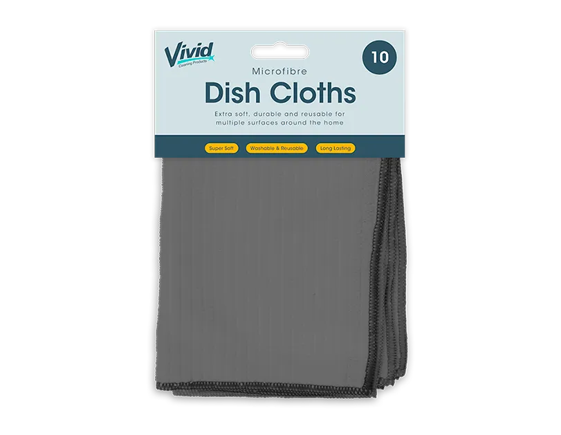 Microfibre Dishcloths – Pack of 10 (30 x 30cm)