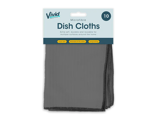 Microfibre Dishcloths – Pack of 10 (30 x 30cm)